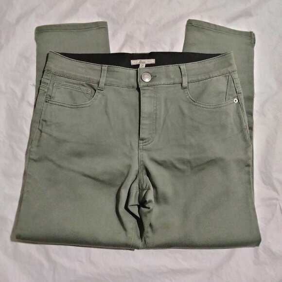G.H Bass & Co Womens Chino Pants Size 14( 34x27) Green Stretch Casual Mid Rise - Picture 1 of 6